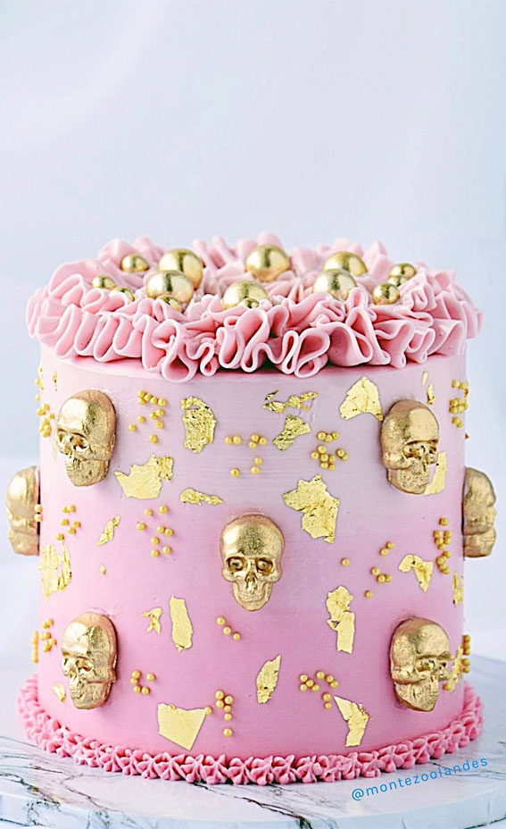 Halloween Cake Ideas for a Frighteningly Delicious Celebration : Pink & Gold Cake