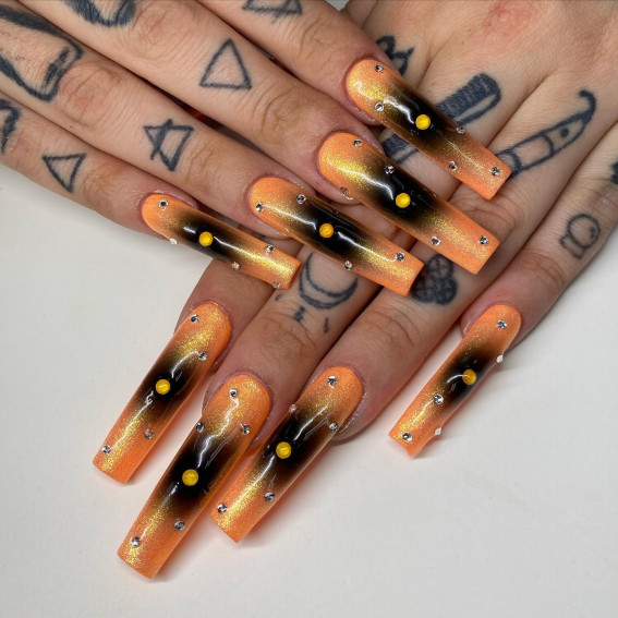50 Manicures Fresh as Orange juice - Hi beauty girl | Orange nail art, Orange  nail designs, Orange nails