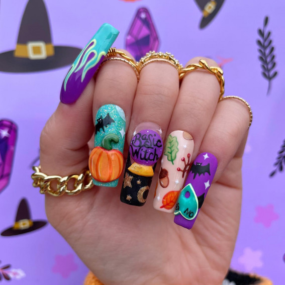 Halloween Nails, Halloween Nail Art, Halloween Nail Art Ideas, Halloween nails pink, Simple Halloween nails, Halloween nails aesthetic, Halloween nails simple