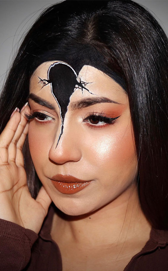 40+ Spooky Halloween Makeup Transformation Ideas : Cracked Head