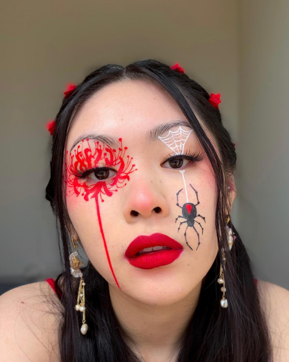 40+ Spooky Halloween Makeup Transformation Ideas : Poison Spider