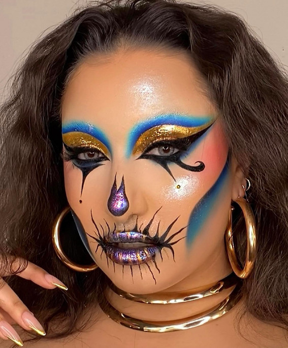 40+ Spooky Halloween Makeup Transformation Ideas : Egyptian Goddess