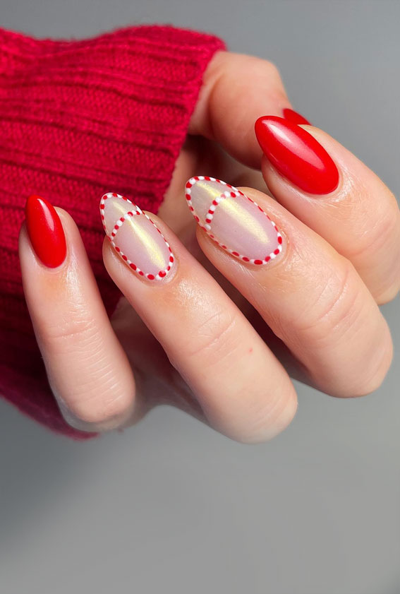 Glam Festive Christmas Nail Art Ideas : Candy Cane Delights