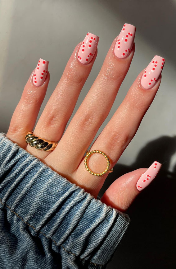 Glam Festive Christmas Nail Art Ideas : Candy Cane Pink Nails