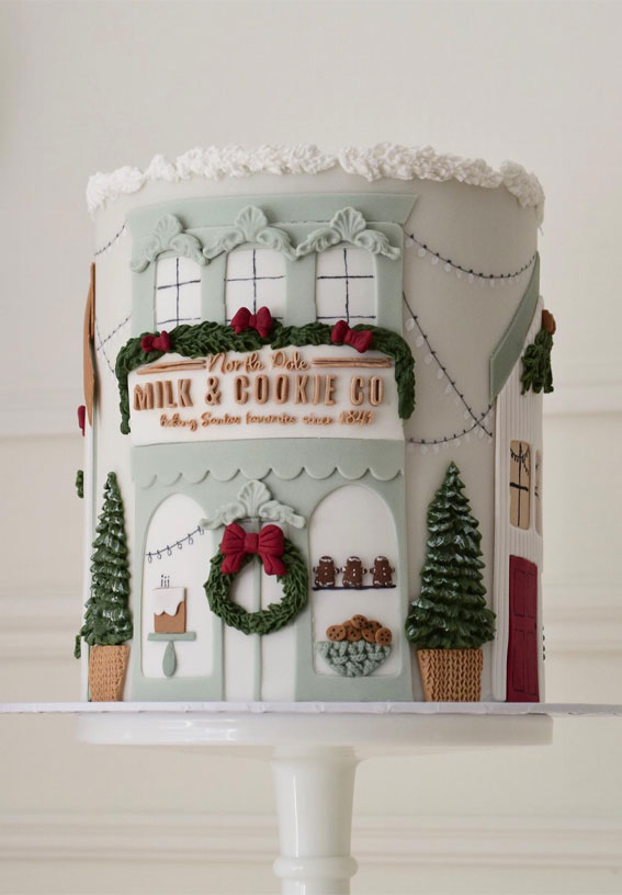 40 Frosty And Festive Christmas Cake Inspirations : Festive Cake Shop-Inspired Cake