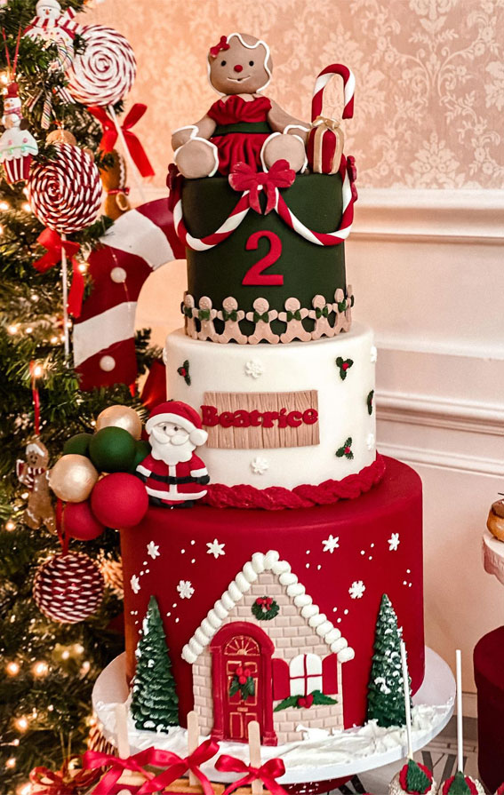 40 Frosty And Festive Christmas Cake Inspirations : Santa Workshop Whimsy