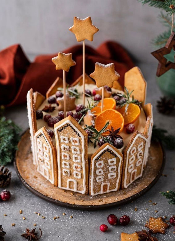 40 Frosty And Festive Christmas Cake Inspirations : Gingerbread Cake