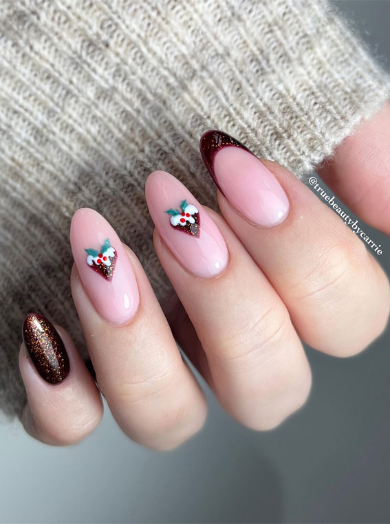 Magical Christmas Nail Art Inspirations : Tortoiseshell Pudding Love Heart Nails