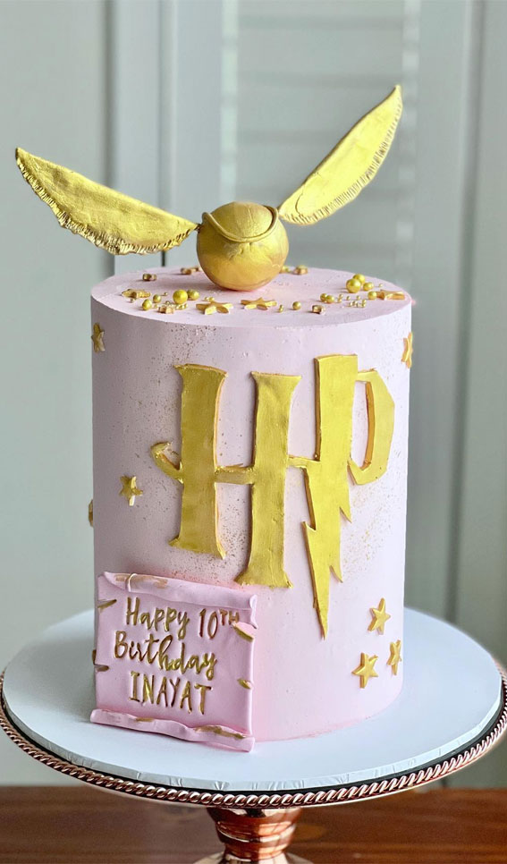 52 Enchanting Harry Potter Cake Ideas For Wizards And Witches : Pink Harry Potter Cake for 10th Birthday