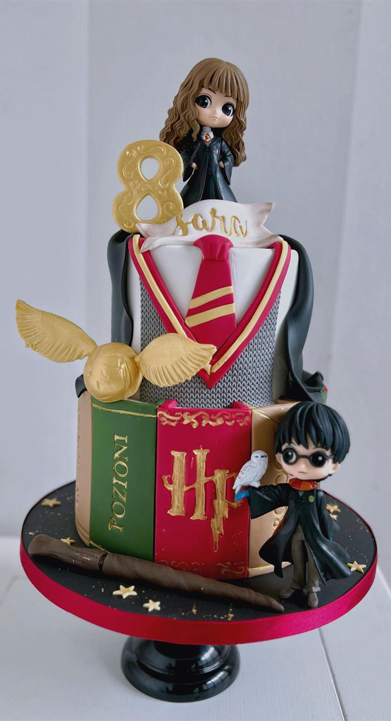 52 Enchanting Harry Potter Cake Ideas For Wizards And Witches : Harry Potter Cake for 8th Birthday