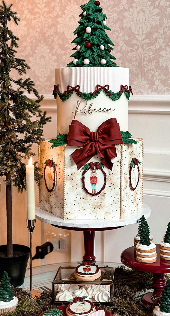Festive Christmas Cake Delights to Sweeten Your Season : Festive & Vintage Charm 1st Birthday Cake