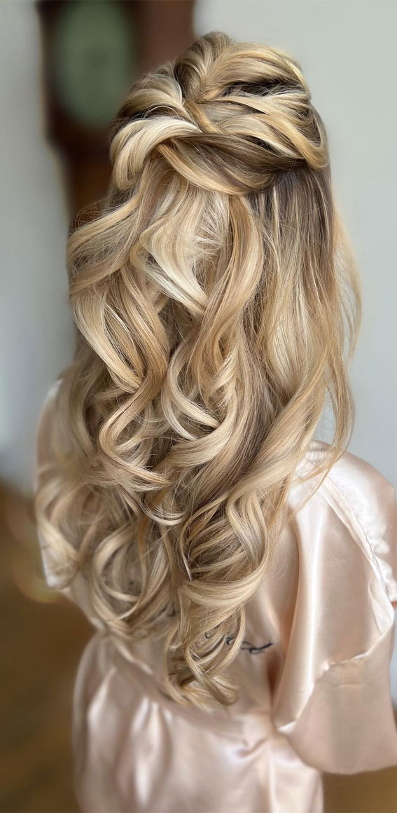 Half-Up Hairstyles That Stand the Test of Time : Layered Elegance Hairstyle