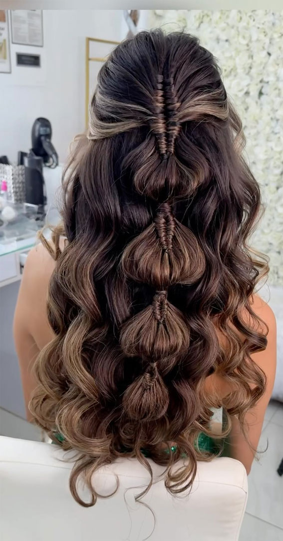 Half-Up Hairstyles That Stand the Test of Time : Infinity Braid Half-Up with Voluminous Curls