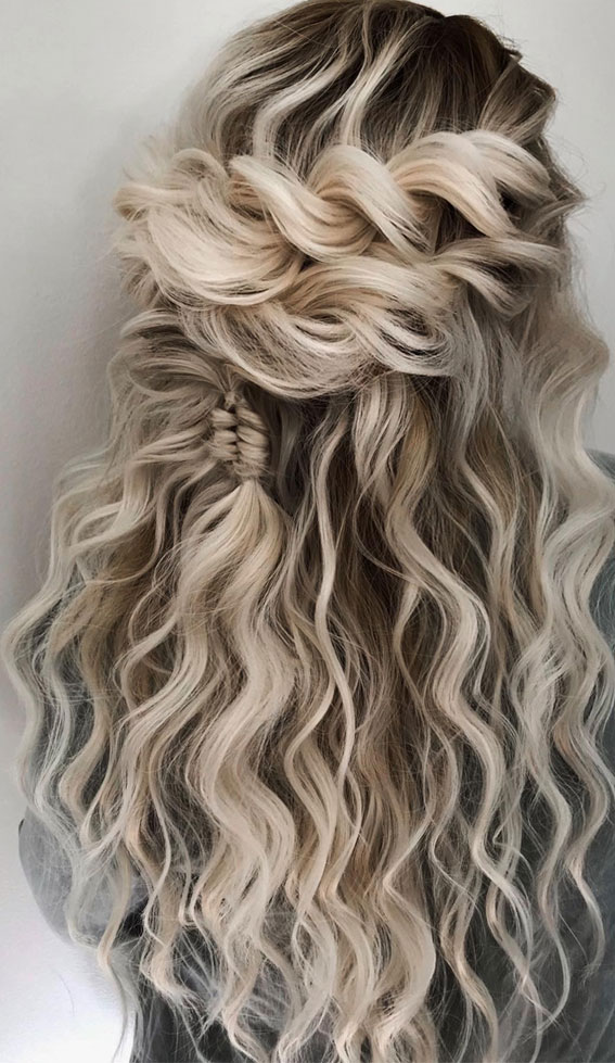 Half-Up Hairstyles That Stand the Test of Time : Infinity Braid and Mermaid Waves