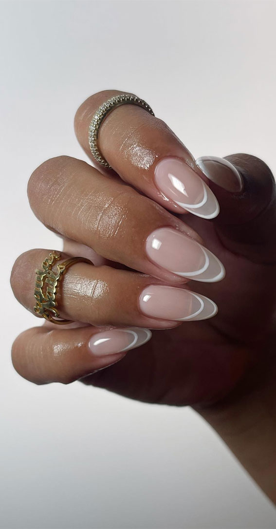 Simple Nail Ideas That’re Perfect For January : White Double French Nails
