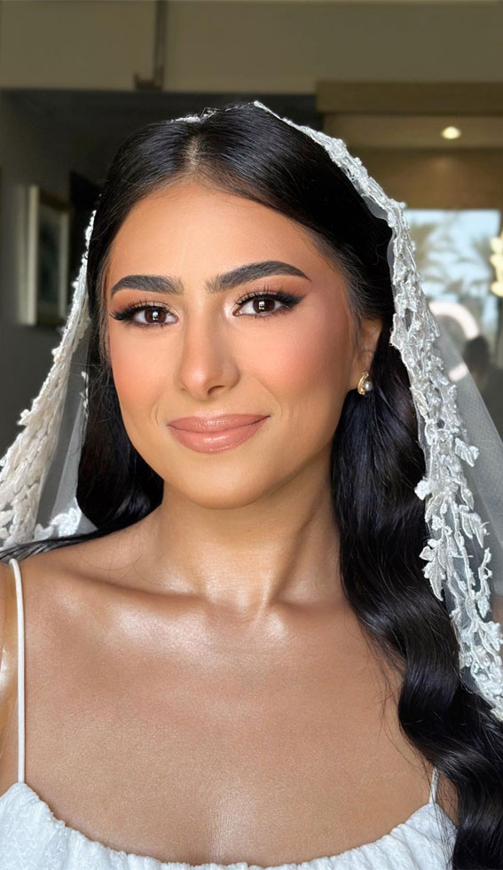Ethereal Elegance 30 Special Occasion Makeup Inspirations : Bridal Elegance with Creamy Nude Lips