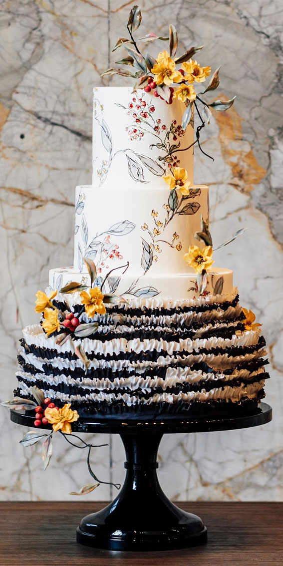 Elegant Bliss Wedding Cake Ideas : Whimsical Harmony in Four Tiers