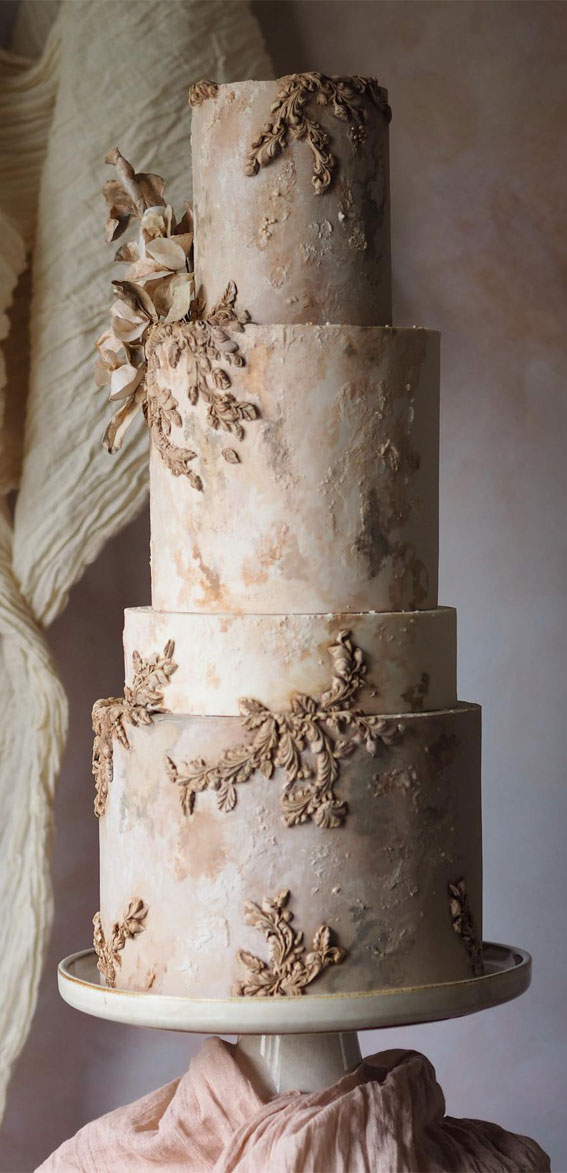 Elegant Bliss Wedding Cake Ideas : Ethereal Elegance in Neutrals Wedding Cake