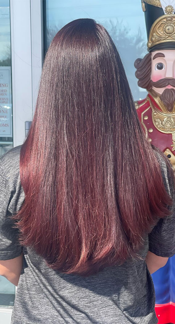 25 Cherry Cola Hair Color Ideas : Ombre Cherry Cola with Red Wine Accents