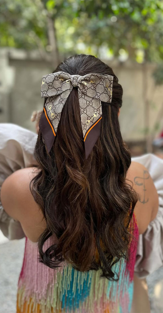 cute hairstyle, hairstyle with bow, half up with bow, easy hairstyle with bow, Simple hairstyle with bow, Hairstyle with bow for wedding, Hairstyle with bow for short hair,  Hairstyle with bow for long hair, hairstyle with bow clip