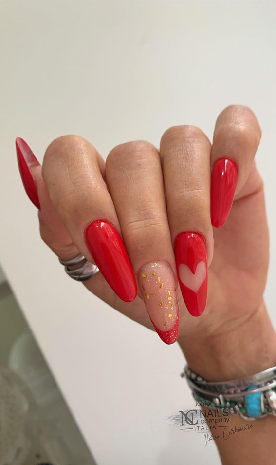 Valentine’s Day Nail Art Collection : Minimal & Sophisticated Red Nails