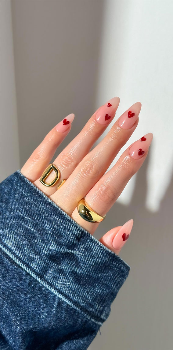 Valentine’s Day Nail Art Collection : Red Jelly Heart Subtle Nails