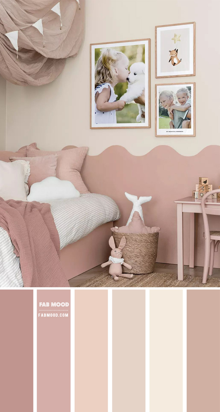 Dusty Pink Colour Scheme for Girl Bedroom