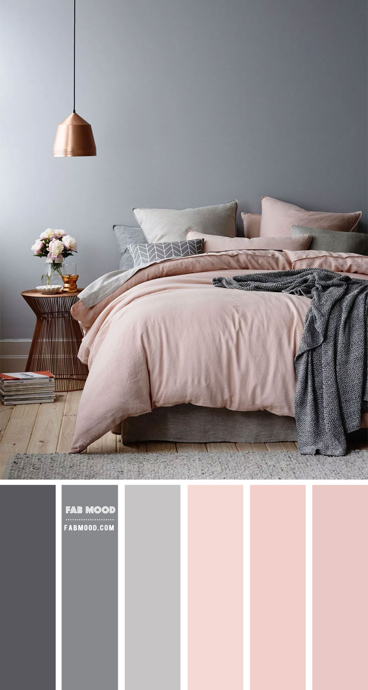 Tranquil Harmony: Grey and Rosy Pink Bedroom Oasis