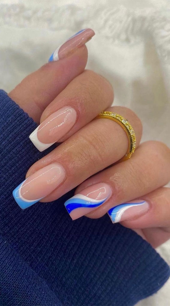 25 Gorgeous Blue Nails : Whimsical Blue Nails