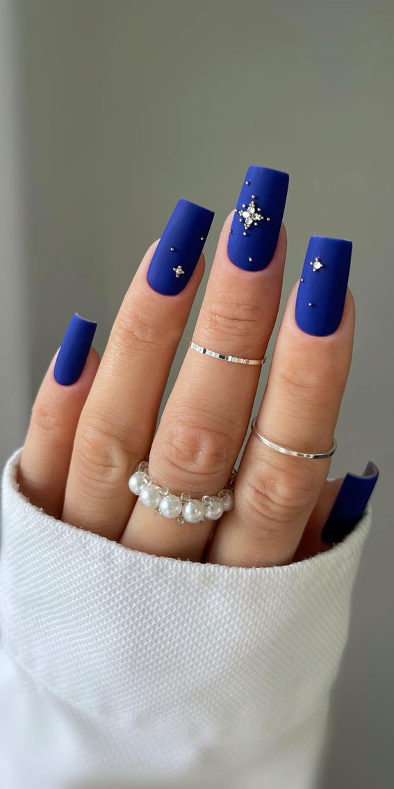 25 Gorgeous Blue Nails : Starry Night