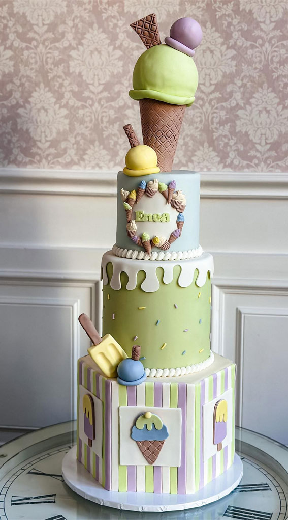 30 Birthday Cake Ideas for Little Ones : Ice Cream Them Cake