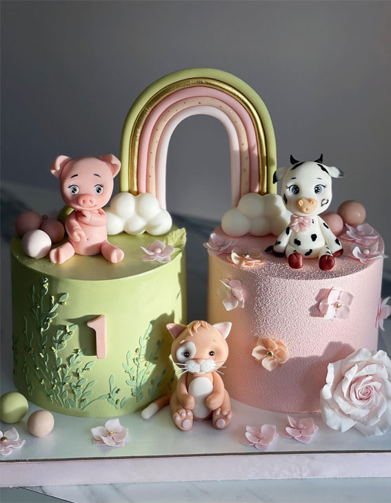 30 Birthday Cake Ideas for Little Ones : Twin 1st birthday cake