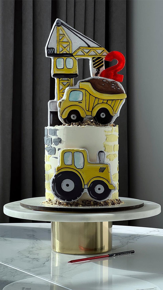 30 Birthday Cake Ideas for Little Ones : Construction Theme Cake