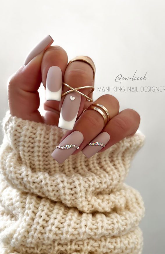 Unleash Your Style with These 40 Cute Nail Ideas : Mismatch Matte Nude Nails