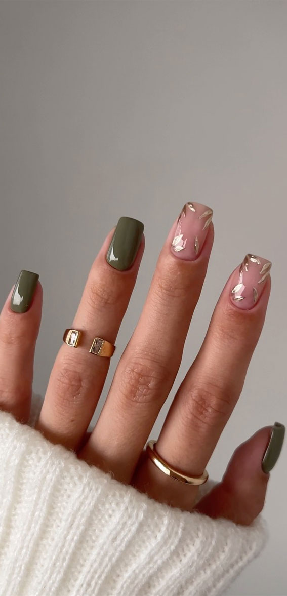 Unleash Your Style with These 40 Cute Nail Ideas : Chrome Leaf Subtle Nails