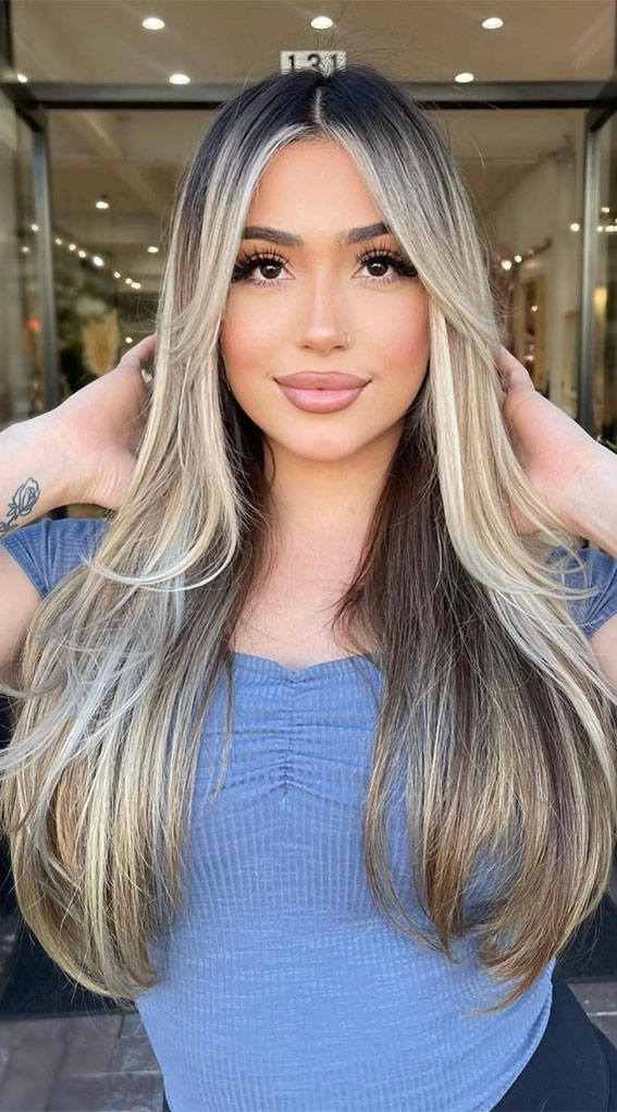 layered Blonde, hair color trends, brunette, brown balayage, dark hair color ideas, biscuit hair colours, hair color ideas, spring hair colors, blonde balayage, honey brown bronde, bronde hair colors
