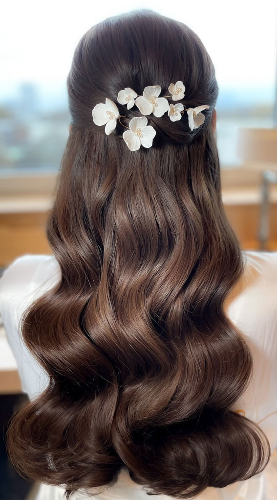 Hairdos to Steal the Spotlight on Every Special Occasion : Half Up with Cherry Blossom Clips