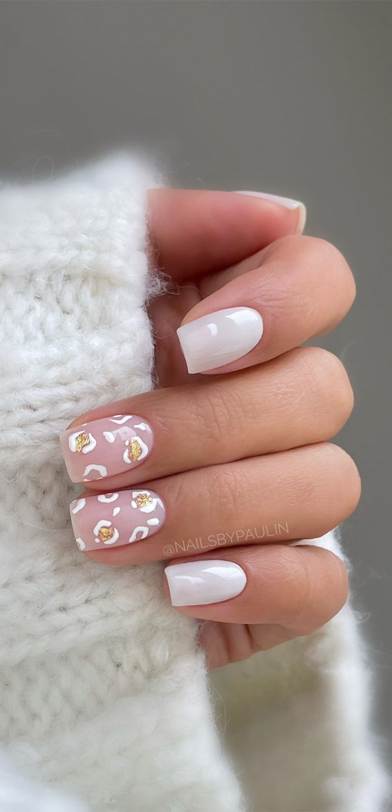 42 Cute Spring Nail Art Inspirations : White Cheetah Nails