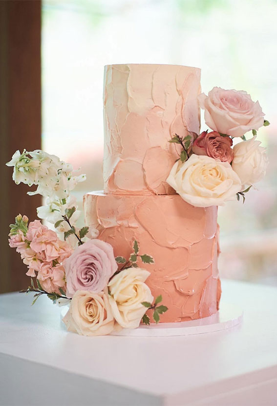 45 Inspiring Wedding Cake Designs For Your Big Day : Ombre Delight