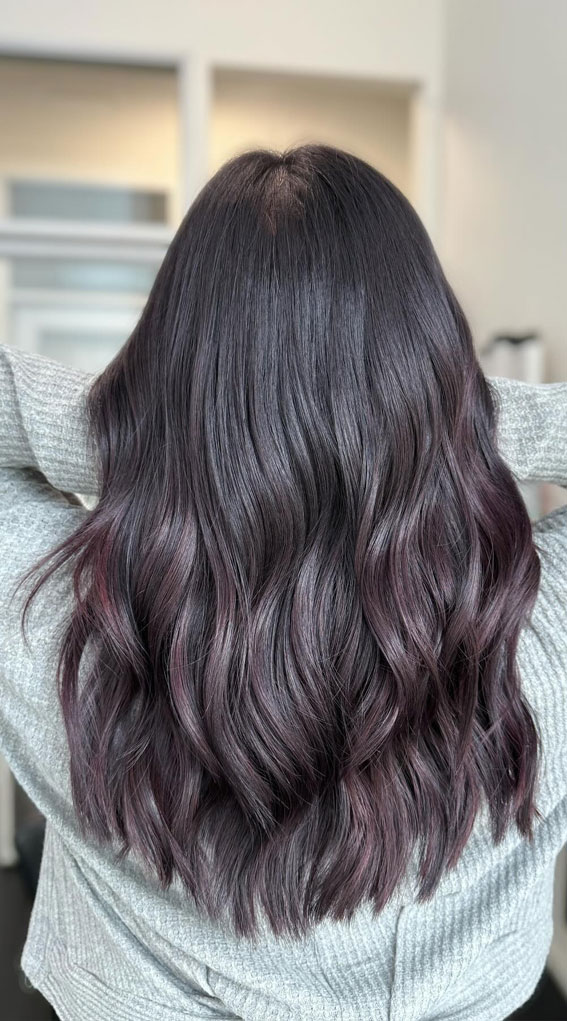 50 Fabulous Balayage Hair Colour Ideas for 2024 : Subtle Purple