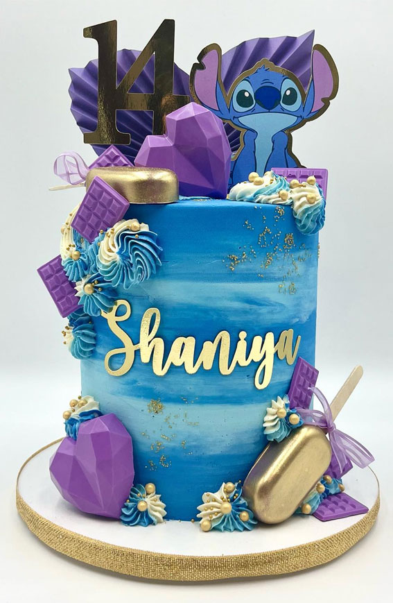 50 Birthday Cake Ideas To Delight And Impress : Stitch Birthday Cake for 14th Birthday