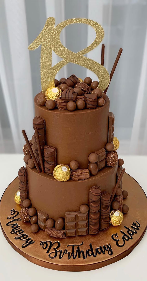 50 Birthday Cake Ideas to Delight and Impress : Chocolate Birthday Cake for 18th Birthday