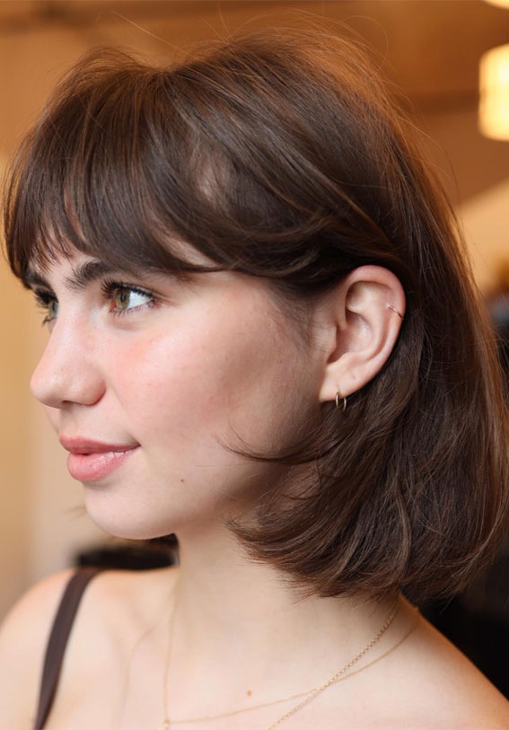 Exploring Chic Haircuts and Hair Trends : French Bob with Bangs