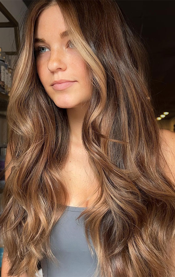 blonde highlights, brown hair with blonde highlights, brown hair, brown hair ideas, blonde highlights with brown hair, hair color ideas