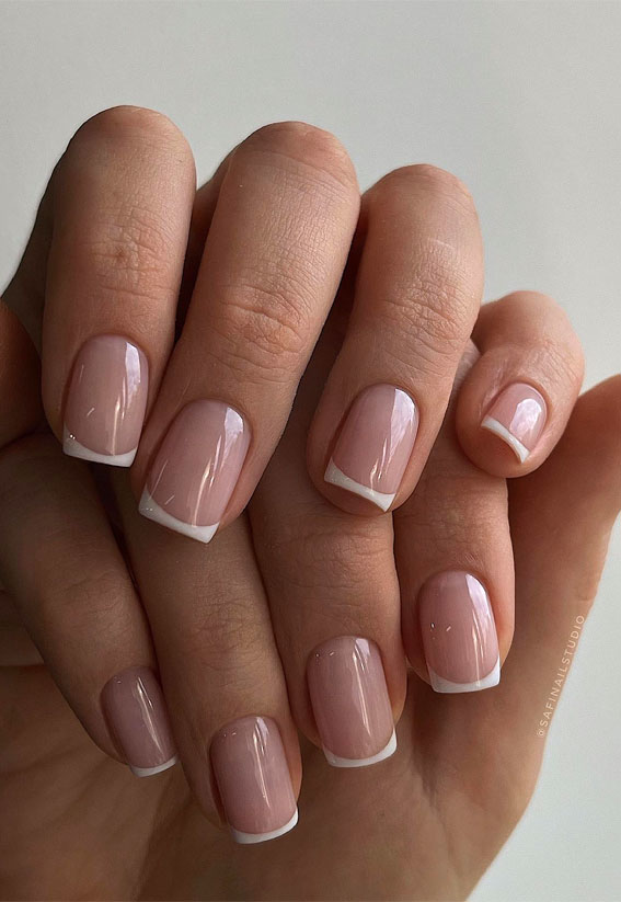25 Sleek Simplicity Minimalist Nail Inspirations : Classic French Tip Nails