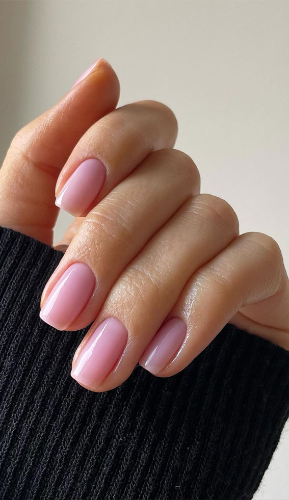 25 Sleek Simplicity Minimalist Nail Inspirations : Light Pink Nude Sheer Nails