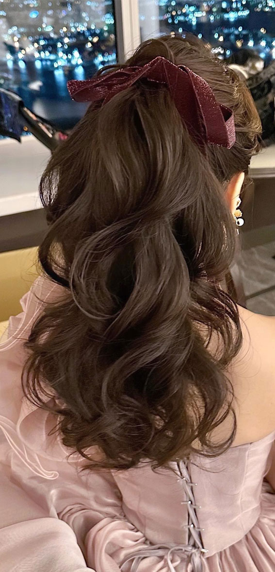 bridal hairstyle, bridal ponytail, cute hairstyle with bow, boho hairstyle, Adorable hairstyles, cute hairstyle, cute braid with bow, Adorable hairstyles for long hair, cute hairstyles for school, Adorable hairstyles for medium hair, Adorable hairstyles easy, pretty hairstyle, easy cute hairstyles