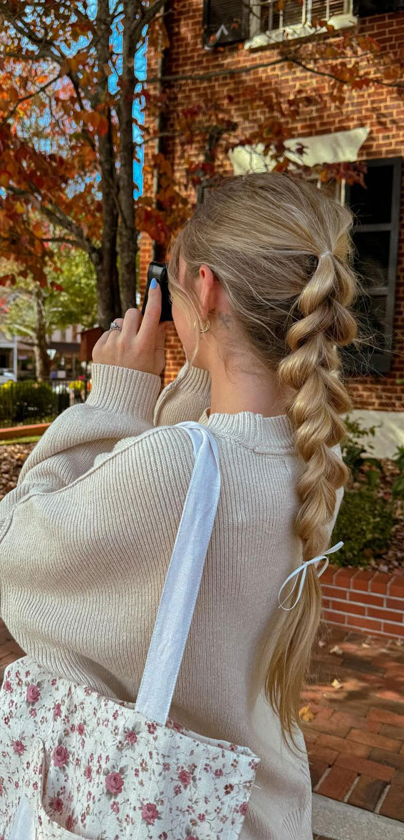 30+Adorable Hairstyles for the Latest Trends : Easy Pull Through Braid for Fall