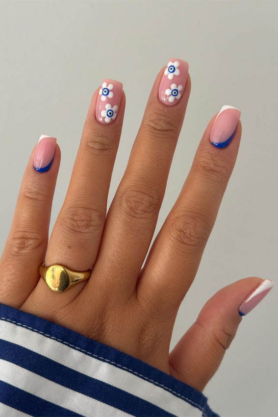 40 Spring Nail Ideas To Brighten Your Look : Evil Eye Flowers
