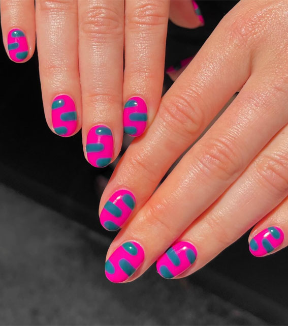 40 Spring Nail Ideas To Brighten Your Look : Pink Funky Nails